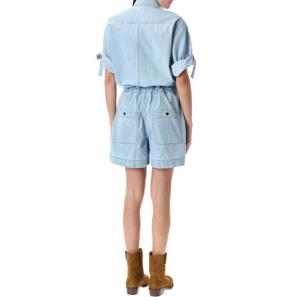 NEW ISABEL MARANT vally short jumpsuit in light blue - Picture 2 of 3